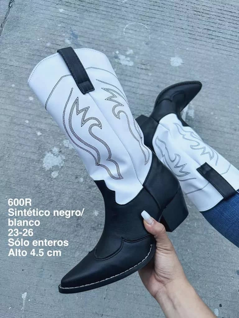 600R Sintético Negro/Blanco - Mayoreo Calzado AndyBOTA