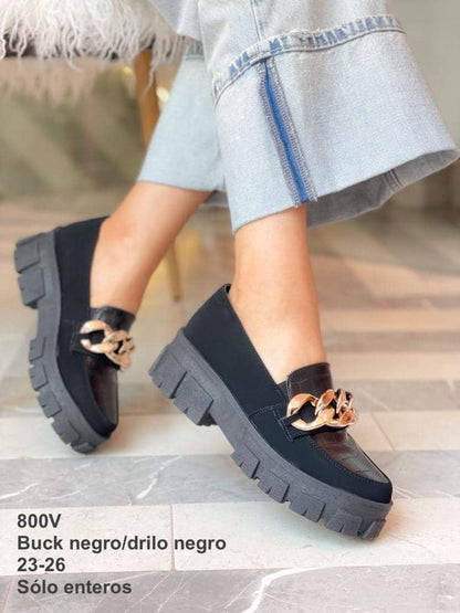 800V Buck Negro/Drilo Negro - Mayoreo Calzado AndyCASUAL