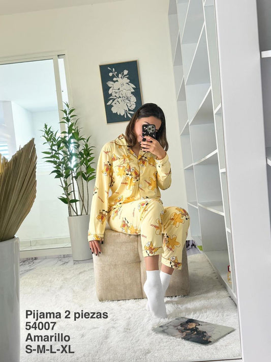 54007 Pijama 2 Piezas Amarillo - Mayoreo Calzado AndyPIJAMA