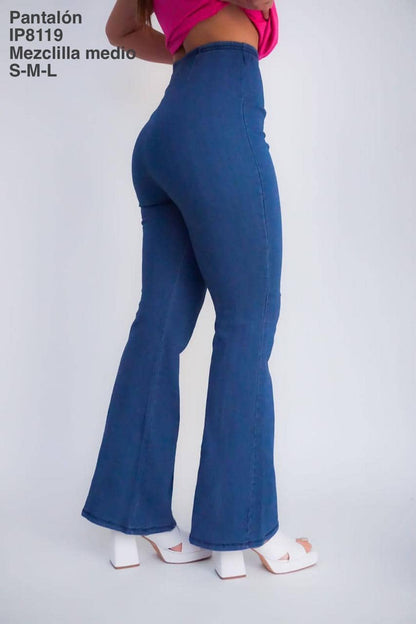 IP8119 Pantalón Mezclilla Medio - Mayoreo Calzado AndyROPA